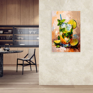 Paveikslas ant drobės, Vasariškas Mojito Paveikslas ant drobės, Mojito Cocktail Drink Paveikslai ant drobės Gera namie - Geranamie.lt
