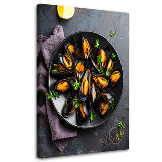 Paveikslas ant drobės, Gurmaniškos midijos Paveikslas ant drobės, Seafood mussels Paveikslai ant drobės Gera namie - Geranamie.lt