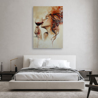 Paveikslas ant drobės, Moteris ir raudono vyno draugystė Paveikslai ant drobės Gera namie - Geranamie.lt