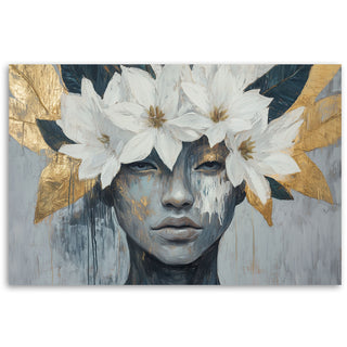 Paveikslas ant drobės, Moteris su gėlėmis ant galvos Paveikslai ant drobės Gera namie - Geranamie.lt
