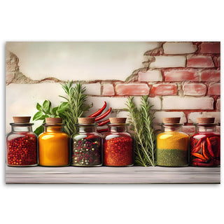 Paveikslas ant drobės, Pikantiška virtuvė Paveikslas ant drobės, Spices in Jars Colourful Paveikslai ant drobės Gera namie - Geranamie.lt