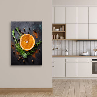 Paveikslas ant drobės, Apelsinas su rozmarinas Paveikslas ant drobės, Orange Fruit Kitchen Bar Paveikslai ant drobės Gera namie - Geranamie.lt