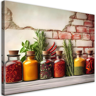 Paveikslas ant drobės, Pikantiška virtuvė Paveikslas ant drobės, Spices in Jars Colourful Paveikslai ant drobės Gera namie - Geranamie.lt