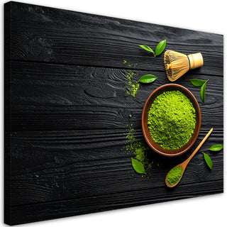 Paveikslas ant drobės, Matcha milteliai dubenyje Paveikslas ant drobės, Matcha in a bowl Tea Paveikslai ant drobės Gera namie - Geranamie.lt