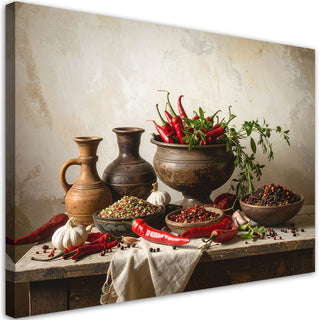Paveikslas ant drobės, čili virtuvė Paveikslas ant drobės, Chillies spices jug Paveikslai ant drobės Gera namie - Geranamie.lt