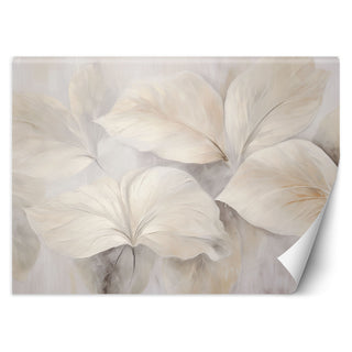 Wallpaper, Plant leaves beige nature 3d boho