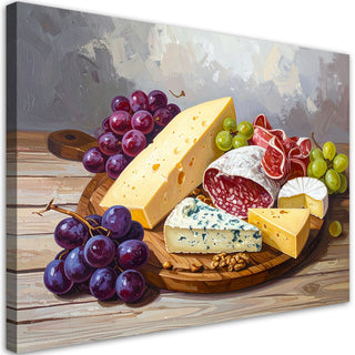 Paveikslas ant drobės, prancūziški skoniai Paveikslas ant drobės, Cold cuts cheese grapes board Paveikslai ant drobės Gera namie - Geranamie.lt