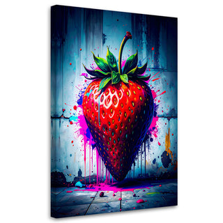 Paveikslas ant drobės, Braškės maištas Paveikslas ant drobės, Fruit Strawberry Abstraction Paveikslai ant drobės Gera namie - Geranamie.lt