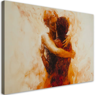 Paveikslas ant drobės, Poros bučinys ochros abstrakcijaPaveikslai ant drobės Gera namie - Geranamie.lt