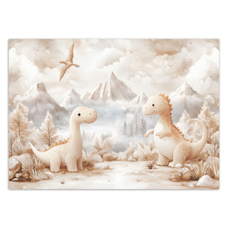 Wallpaper, Dinosaurs in the mountains
