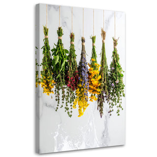 Paveikslas ant drobės, Džiovintos prieskoninės žolelės Nr. 6 Paveikslas ant drobės, Hanging dried herbs plants Paveikslai ant drobės Gera namie - Geranamie.lt
