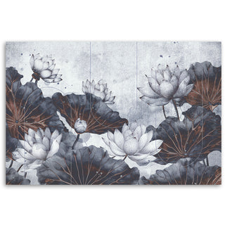 Painting on canvas, Lotus flowers at night