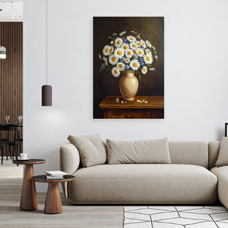 Paveikslas ant drobės, ramunės vazoje Canvas picture, Daisies bouquet of wildflowers in a vase Paveikslai ant drobės Gera namie - Geranamie.lt