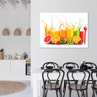 Paveikslas ant drobės, Įvairiaspalvės sultys Paveikslas ant drobės, Colourful fruit juices Paveikslai ant drobės Gera namie - Geranamie.lt