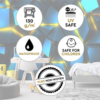 Fototapetai, Abstrakčios mėlynos figūros 3DTapetai Gera namie - Geranamie.lt