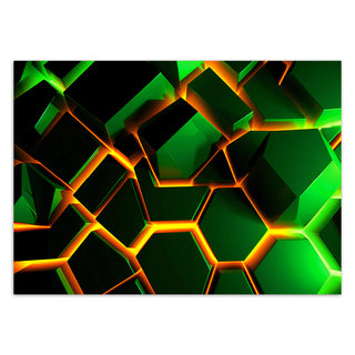 Fototapetai, Neoninės žalios formos 3DTapetai Gera namie - Geranamie.lt