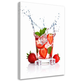 Paveikslas ant drobės, braškių šokis nr. 1 Paveikslas ant drobės, Strawberry cocktail fruit Paveikslai ant drobės Gera namie - Geranamie.lt