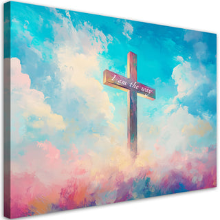 Paveikslas ant drobės, Kryžius spalvingame danguje Paveikslai ant drobės Gera namie - Geranamie.lt