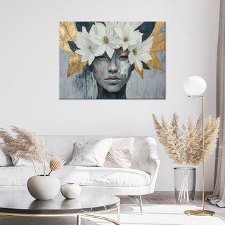 Paveikslas ant drobės, Moteris su gėlėmis ant galvos Paveikslai ant drobės Gera namie - Geranamie.lt