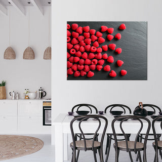 Paveikslas ant drobės, Aviečių simfonija Paveikslas ant drobės, Raspberries Fruit Nature Paveikslai ant drobės Gera namie - Geranamie.lt