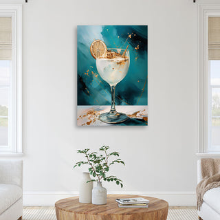 Paveikslas ant drobės, Citrininis kokteilis Paveikslas ant drobės, Cocktail Glass Drink Bar Paveikslai ant drobės Gera namie - Geranamie.lt