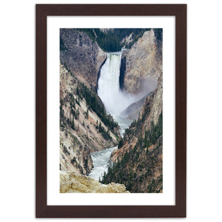 Print Amazing waterfall in the mountains with a frame