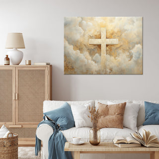 Paveikslas ant drobės, Kryžius pasteliniame danguje Paveikslai ant drobės Gera namie - Geranamie.lt