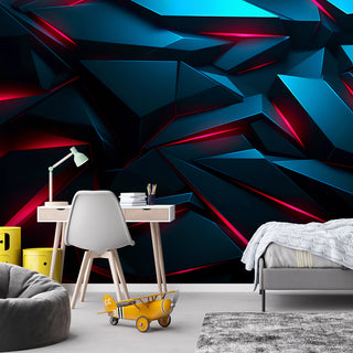 Fototapetai, Abstrakčios mėlynos formos 3DTapetai Gera namie - Geranamie.lt