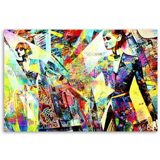 Painting on canvas, Abstract image of two women