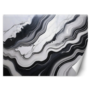 Wallpaper, Black and White Marble Abstraction