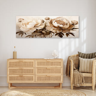 Paveikslas ant drobės, Bijūnų šakelės ochroje Paveikslai ant drobės Gera namie - Geranamie.lt