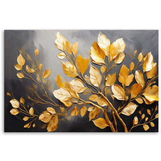 Paveikslas ant drobės, Aukso lapai tamsiame fone Paveikslai ant drobės Gera namie - Geranamie.lt