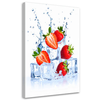 Paveikslas ant drobės, Braškių gaiva Paveikslas ant drobės, Strawberries ice cream fruit nature Paveikslai ant drobės Gera namie - Geranamie.lt