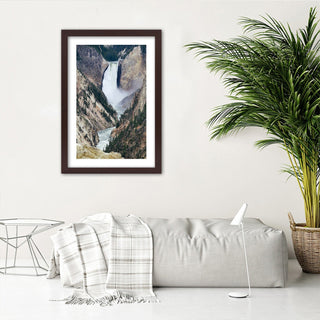 Print Amazing waterfall in the mountains with a frame