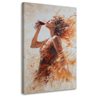 Paveikslas ant drobės, Moteris ir raudono vyno taurė Paveikslai ant drobės Gera namie - Geranamie.lt