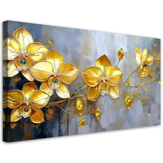 Paveikslas ant drobės, Auksinės orchidėjos šakelė Paveikslai ant drobės Gera namie - Geranamie.lt