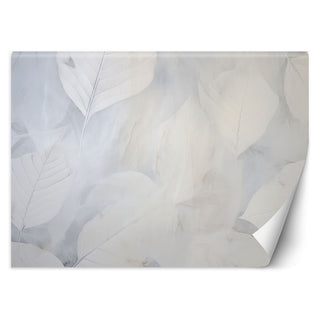 Wallpaper, Beige large leaves nature concrete boho