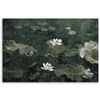 Painting on canvas, Water lilies at night