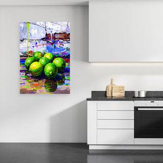 Paveikslas ant drobės, Laimų natiurmortas Paveikslas ant drobės, Graffiti Limes Lemons Fruit Paveikslai ant drobės Gera namie - Geranamie.lt