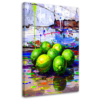 Paveikslas ant drobės, Laimų natiurmortas Paveikslas ant drobės, Graffiti Limes Lemons Fruit Paveikslai ant drobės Gera namie - Geranamie.lt