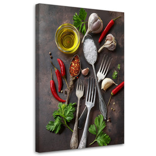 Paveikslas ant drobės, Čili ir česnakai Paveikslas ant drobės, Spices Pepper Eating Kitchen Paveikslai ant drobės Gera namie - Geranamie.lt