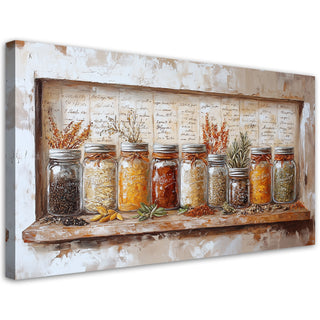Paveikslas ant drobės, Prieskonių magija Paveikslas ant drobės, Herbs Spices Retro Paveikslai ant drobės Gera namie - Geranamie.lt