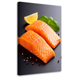 Paveikslas ant drobės, Lašiša su citrina Paveikslas ant drobės, Salmon fish Paveikslai ant drobės Gera namie - Geranamie.lt