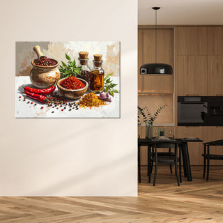 Paveikslas ant drobės, prieskonių aromatai Paveikslas ant drobės, Chilli peppers spices pepper herbs Paveikslai ant drobės Gera namie - Geranamie.lt