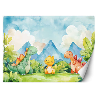 Wallpaper for boys, Funny dinosaurs Colourful