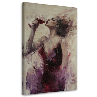 Paveikslas ant drobės, Moteris ir vyno taurės abstrakcija Paveikslai ant drobės Gera namie - Geranamie.lt