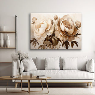 Paveikslas ant drobės, Bijūnai ochroje Paveikslai ant drobės Gera namie - Geranamie.lt