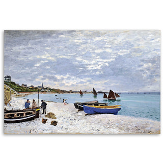 Painting on canvas, Claude Monet, Sainte Adresse beach