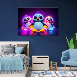 Painting on canvas, Penguins