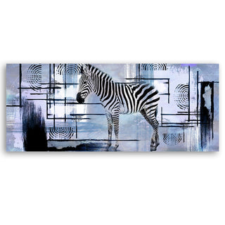 Painting on canvas, Zebra in line abstraction